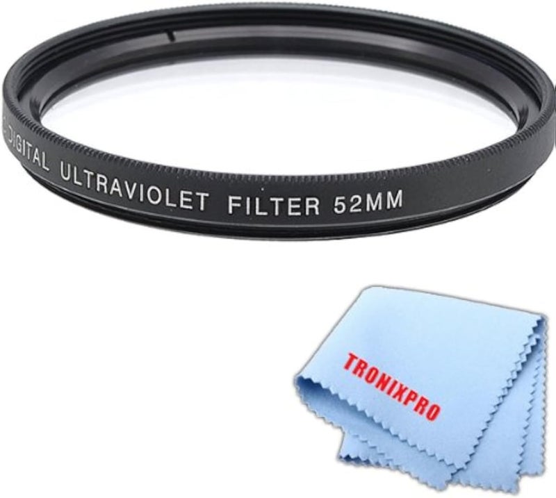 Tronixpro 52mm Pro Series High Resolution Digital Ultraviolet UV Protection Filter + Microfiber Cloth - Image 1