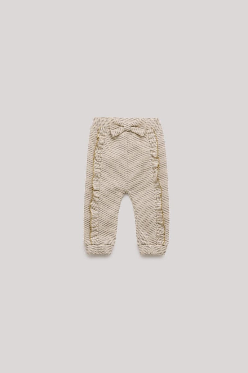 Layette Baby Girl Ecru Sweatpants  - Image 1