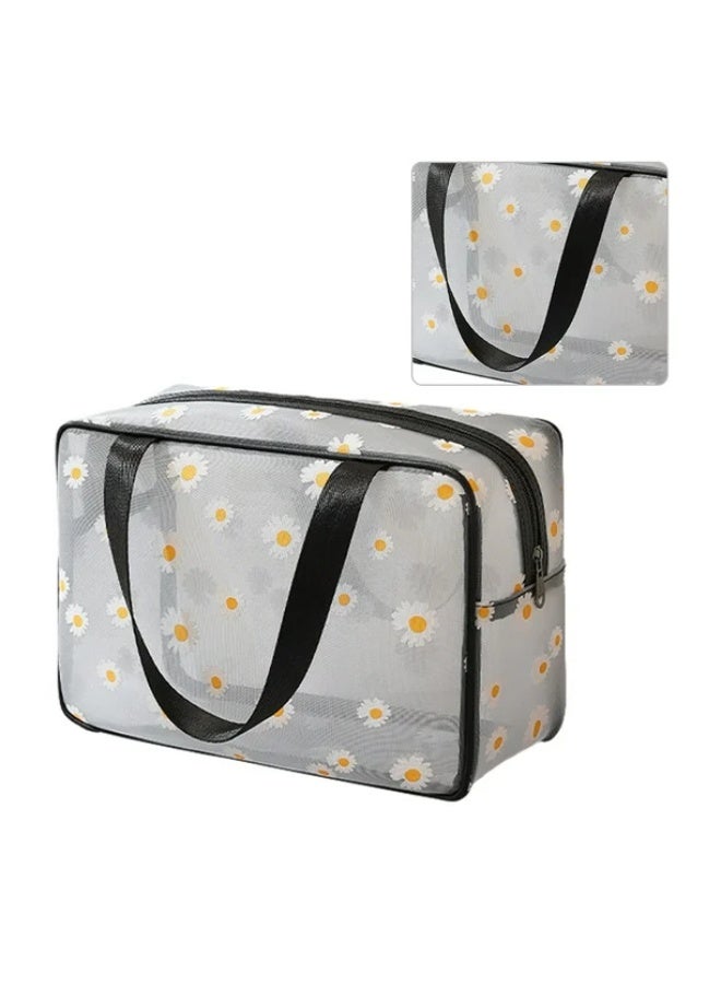 A women's travel makeup bag, a stylish, large-capacity open and flat bag for organizing cosmetics, toiletries, and toiletries, with a freestanding vertical design for easy access. - Image 1