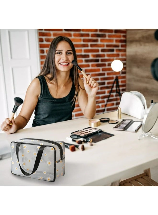 A women's travel makeup bag, a stylish, large-capacity open and flat bag for organizing cosmetics, toiletries, and toiletries, with a freestanding vertical design for easy access. - Image 5