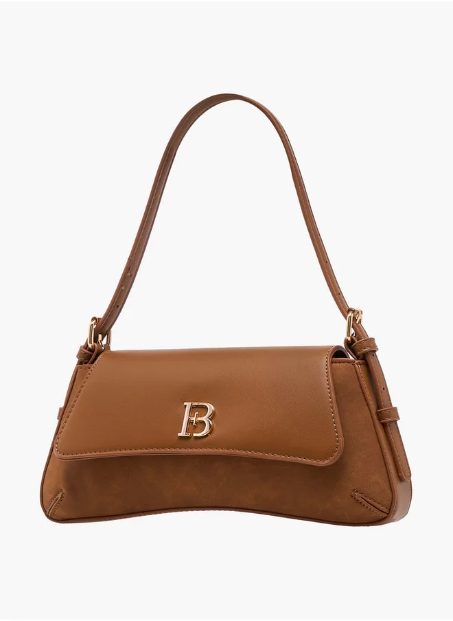 Flora Bella By Shoexpress Women's Metal Accent Shoulder Bag with Flap Button Closure