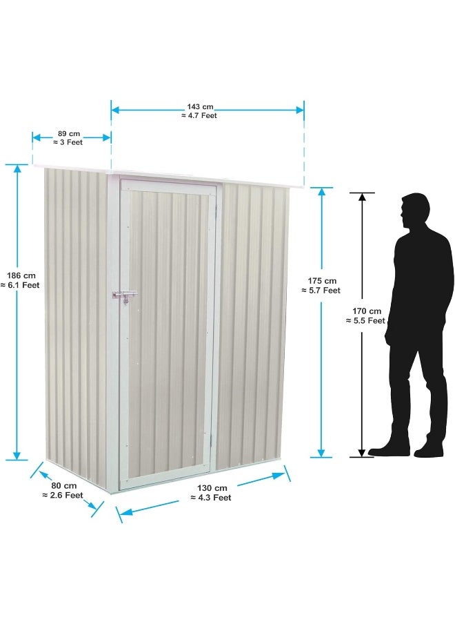 Cameltough - CamelTough Outdoor Metal Storage Shed, 4.7X3 feet, Garden Metal Shed. Perfect for Storing Garden Tools, Yard Tools, Tool Storage Shed for Courtyard, Lawn, Backyard with Warranty, Beige (Combo) - Image 1