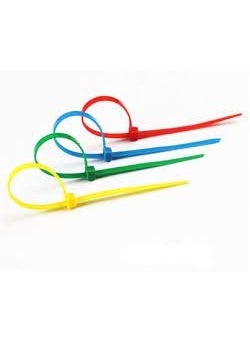 EXCEL IMPEX - Excel Impex Multicolor Cable Tie Nylon Wire Management Ties Cable Zip Ties Self Locking Ties 2mm x 200mm Set of 100 - Image 1