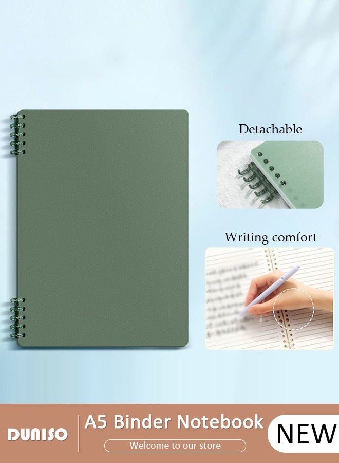 DUNISO A5 Binder Cover Notebook,Refillable Notebook Round Ring Binder with Stretch Buckle and Horizontal Core 60 Pieces, Waterproof and Durable Notebook Protector for School Home Office - Image 1