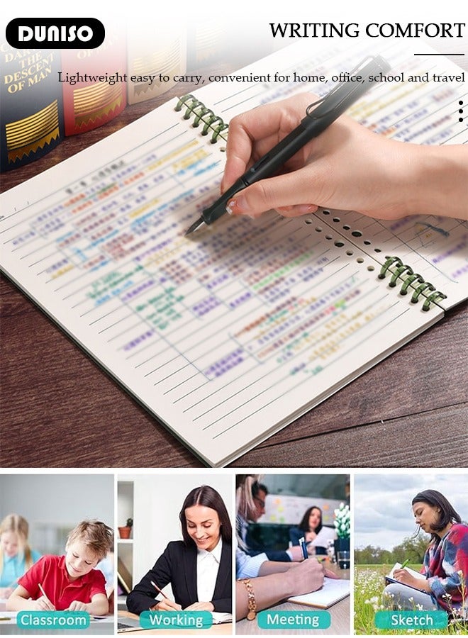 DUNISO A5 Binder Cover Notebook,Refillable Notebook Round Ring Binder with Stretch Buckle and Horizontal Core 60 Pieces, Waterproof and Durable Notebook Protector for School Home Office - Image 3