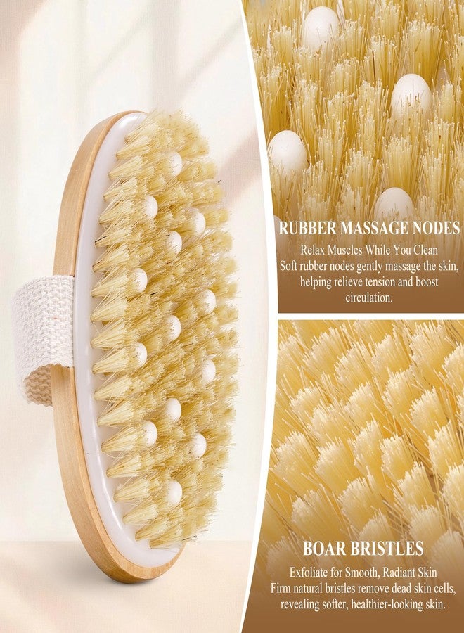 LOVEWEE 7-in-1 Body Brush Set for Shower & Dry Brushing - Long Handle Back Scrubber, 3 Replaceable Bristle Heads, Silicone Face Cleanser & Loofah - Exfoliating, Smooth Skin & Home Spa Kit - Image 5