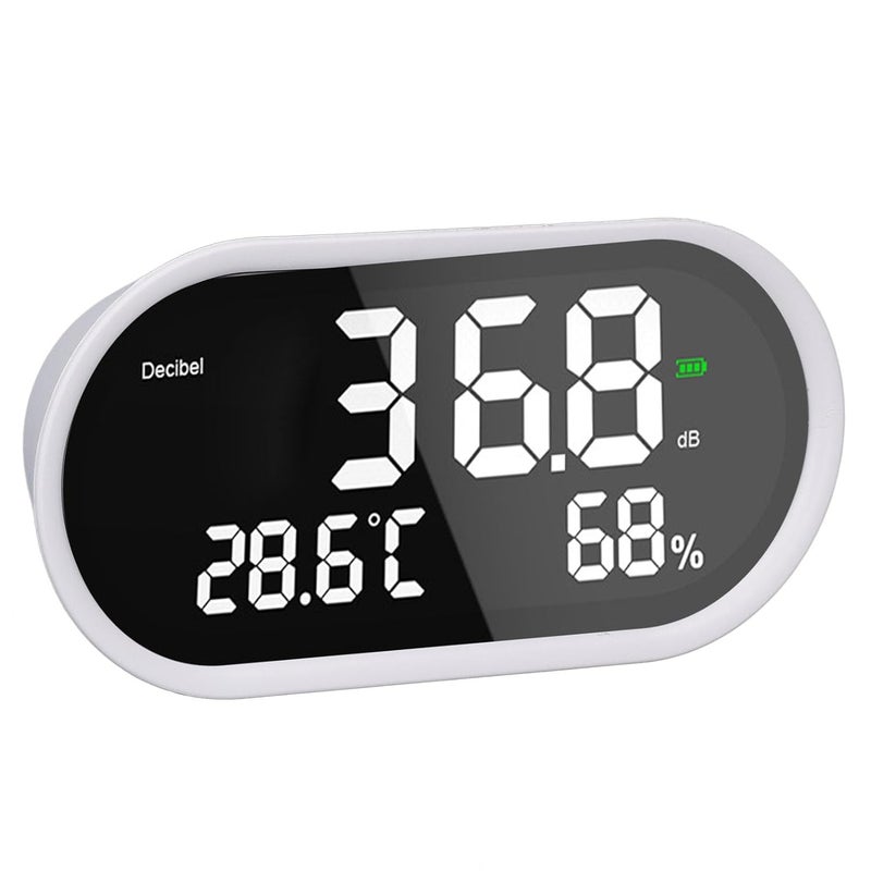 مقياس الديسيبل الرقمي مع مستشعر درجة الحرارة والرطوبة وشاشة LCD يعمل بالطاقة عبر USB - Image 5