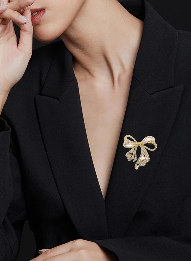 تايك تو Take Two Embellished Bow Brooch