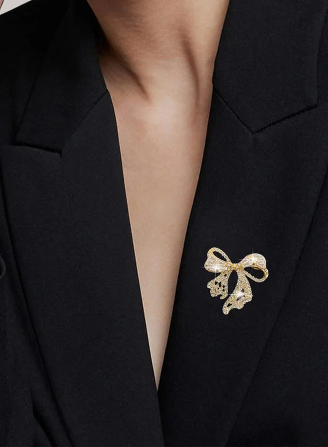 تايك تو Take Two Embellished Bow Brooch