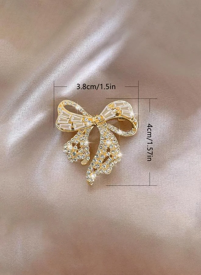 تايك تو Take Two Embellished Bow Brooch