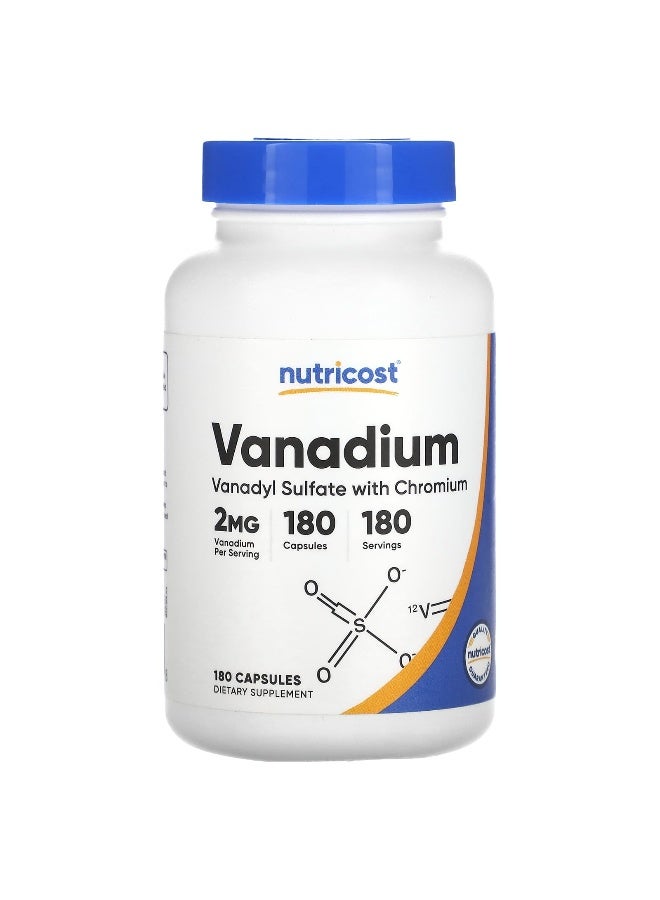 Nutricost, Vanadium , 2 mg , 180 Capsules - Image 1