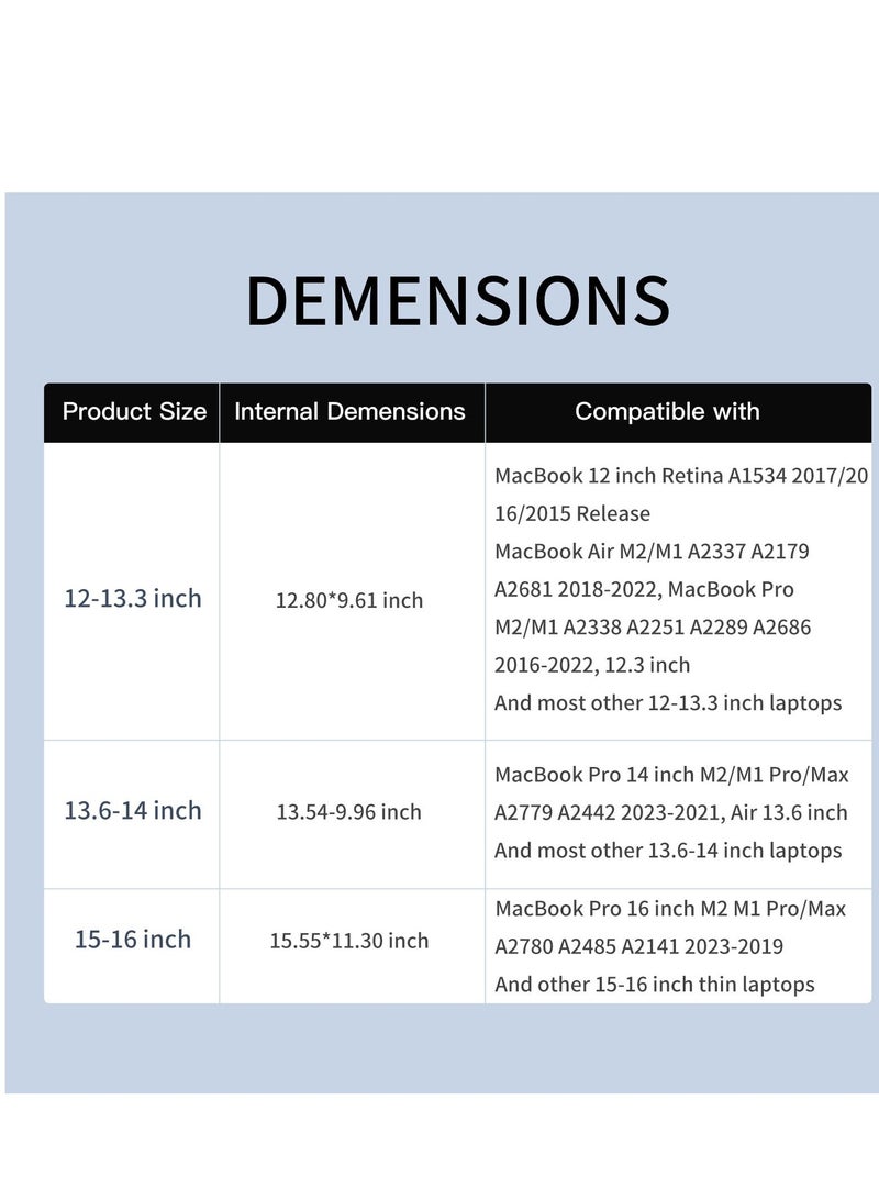 Excefore Laptop Sleeve Bag, Protective Laptop Sleeve Compatible with MacBook 12 inch, Polyester Vertical Case with Pocket, PU Bag with Small Case, Blue - Image 5