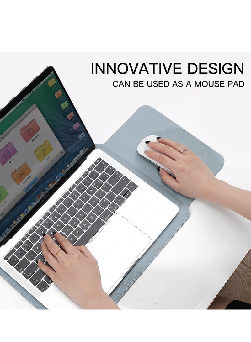 Excefore Laptop Sleeve Bag, Protective Laptop Sleeve Compatible with MacBook 12 inch, Polyester Vertical Case with Pocket, PU Bag with Small Case, Blue - Image 2