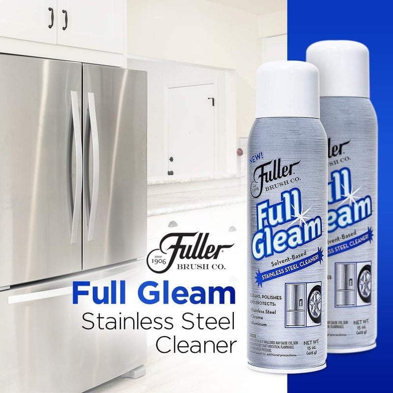 Fuller Brush Full Gleam Stainless Steel Cleaner â€“ 15 oz Spray for Appliances, Chrome, Aluminum & Sinks â€“ Cleans, Polishes & Protects Metal Surfaces (Pack of 1) - Image 2