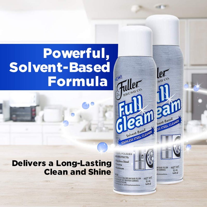 Fuller Brush Full Gleam Stainless Steel Cleaner â€“ 15 oz Spray for Appliances, Chrome, Aluminum & Sinks â€“ Cleans, Polishes & Protects Metal Surfaces (Pack of 1) - Image 5