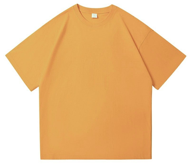 300G Pure Cotton T-Shirt For Men And Women, Heavyweight, Thick, Opaque, Loose, American Style, Off-Shoulder, Large Size, Pure Color Half-Sleeved Top - Image 1