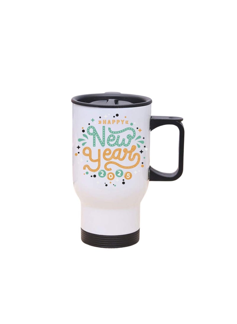 PRINTSHOP4ME Happy New Year Design Printed Travel Mug With New Year Theme Suitable Gift For Family And Friends And Special Person  - Image 1