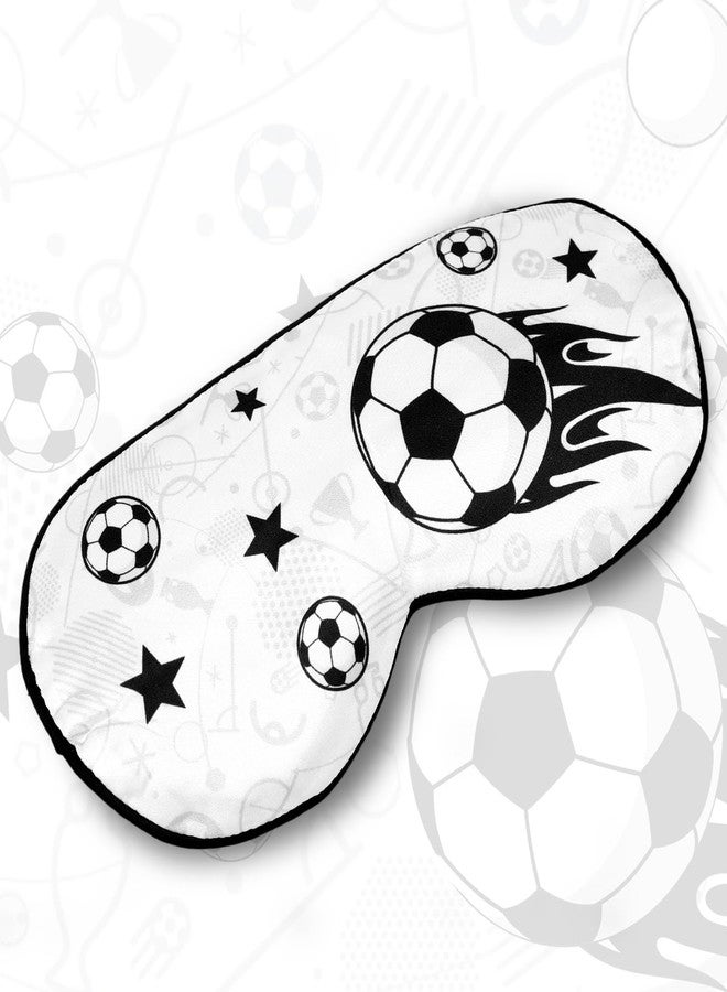 Penitue Soccer Sleep Mask for Teens, Football Themed Blackout Eye Sleeping Mask with Adjustable Elastic Strap Soft & Breathable Eye Cover for Home Office Travel Party - Image 3