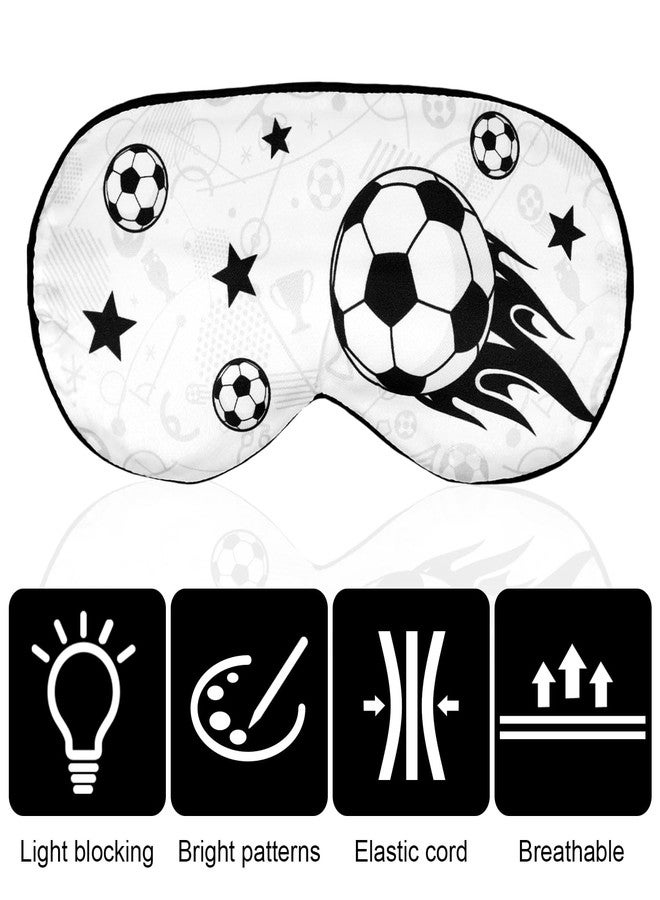 Penitue Soccer Sleep Mask for Teens, Football Themed Blackout Eye Sleeping Mask with Adjustable Elastic Strap Soft & Breathable Eye Cover for Home Office Travel Party - Image 5