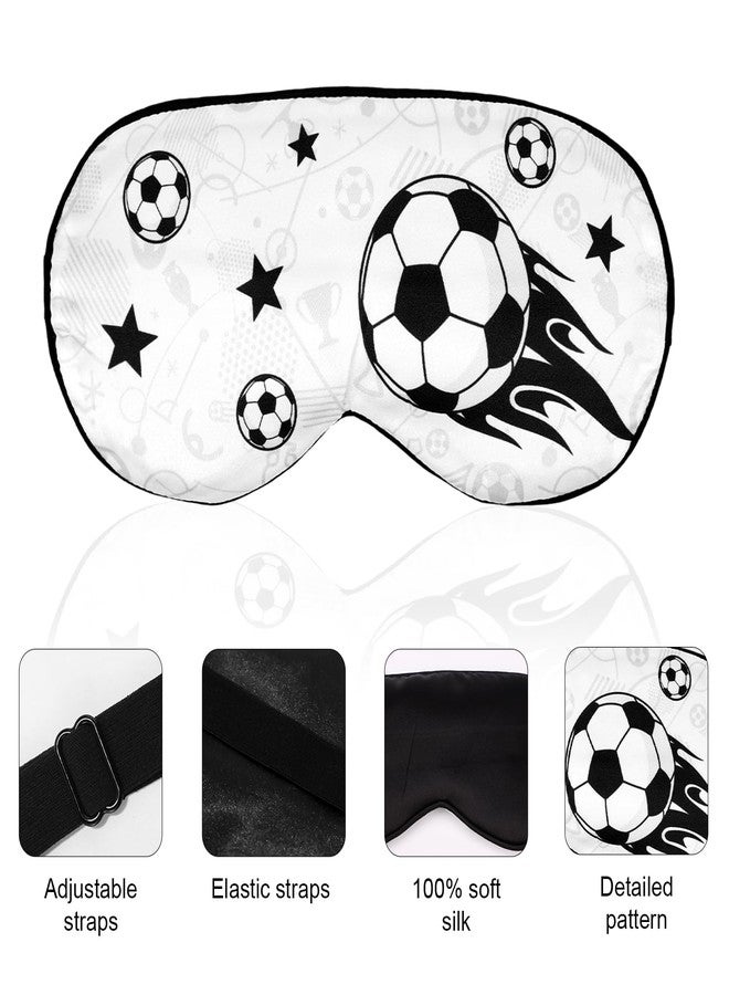 Penitue Soccer Sleep Mask for Teens, Football Themed Blackout Eye Sleeping Mask with Adjustable Elastic Strap Soft & Breathable Eye Cover for Home Office Travel Party - Image 4