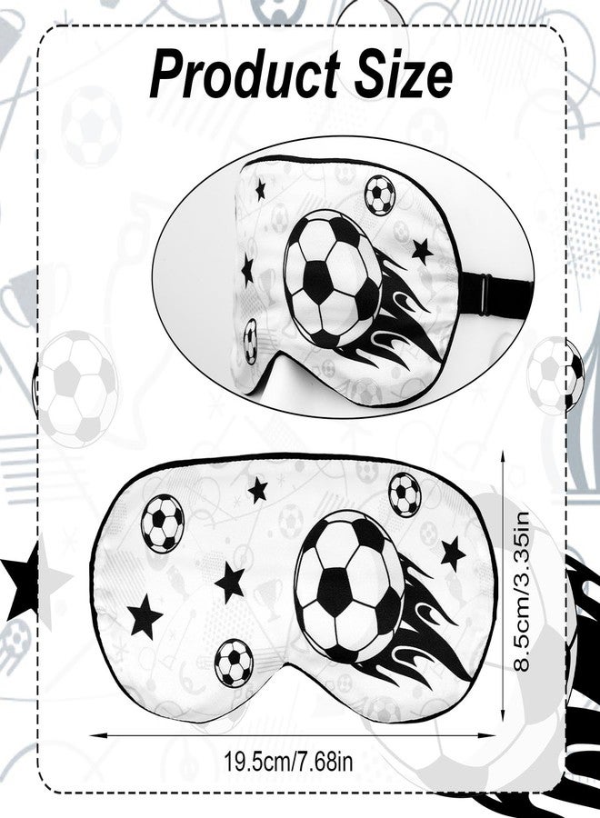 Penitue Soccer Sleep Mask for Teens, Football Themed Blackout Eye Sleeping Mask with Adjustable Elastic Strap Soft & Breathable Eye Cover for Home Office Travel Party - Image 2