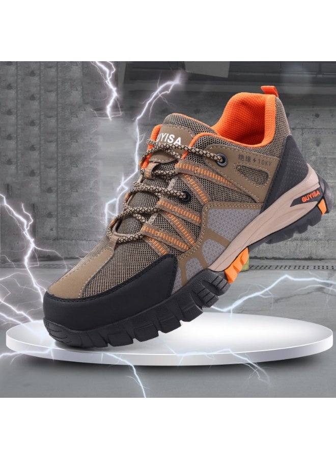 NIBEMINENT Casual Sneakers Labor Shoes for Men  Work Safety Boots Breathable Men's Light Air Cushion Work Sneakers - Image 1