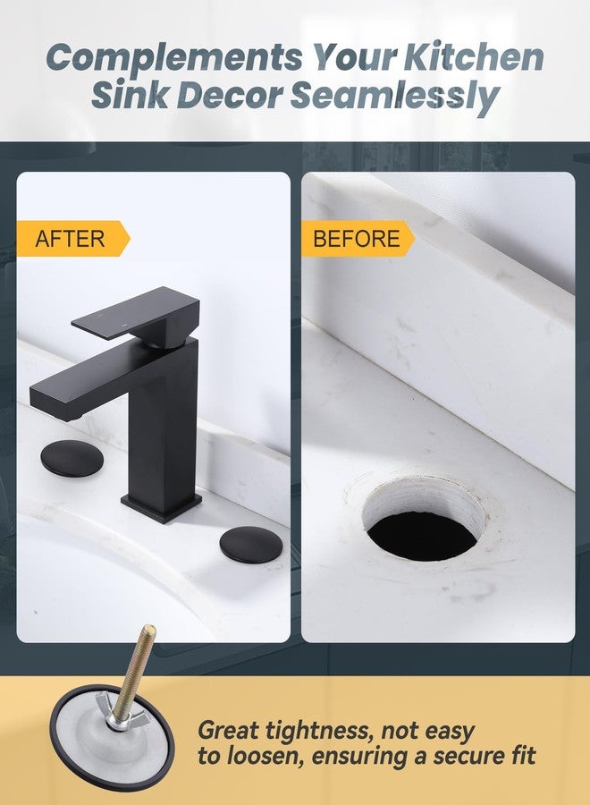 ALEASHA Kitchen Sink Hole Cover, Faucet Hole Cover for Kitchen Sink, Tap Hole Plate Stopper Cover Blanking Metal Plug, Matte Black - Image 3