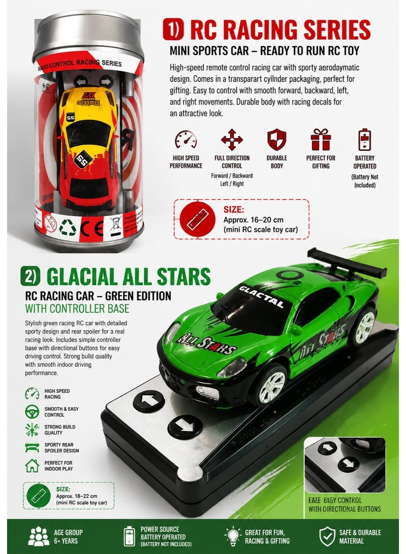 Mini Remote Control Racing Car in Can | RC Sports Car Toy with 2.4GHz Remote Controller | Rechargeable Racing Car | Kids Gift Car Size: Approx. 7 × 3 × 2.5 cm - Image 2