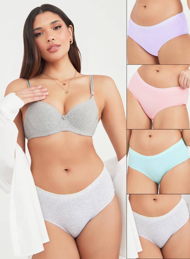 Styli مجموعة من 4 قطع - شورت مطاطي متباين الألوان من القطن - Image 1