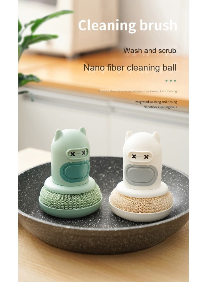 NIBEMINENT Pour Pot Brush | Kitchen Cleaning Tool | Rust-Proof Pot Scrubber | - Image 2