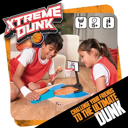 TOMY Xtreme Dunk Trick Shot Mini Basketball Game Set with Mini Hoop and Player Figure Tabletop Indoor Basketball Game Kids Sports Toys Ages 6 Years and Up - Image 5