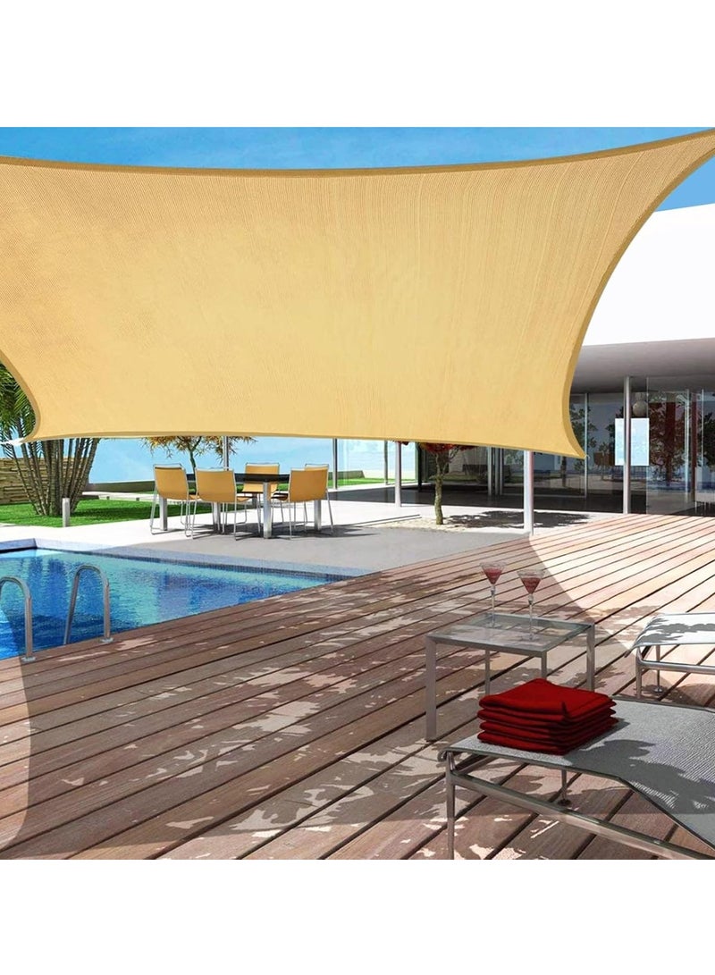Generic Garden Sun Shade,Swimming Pool Sun Shade Sail, (3m x 4m) Sun Shade Sail Canopy UV Block Awning, Sun Sail Rectangular, Sail Shade PES UV Protection,for Outdoor Terrace Balcony  - Image 1