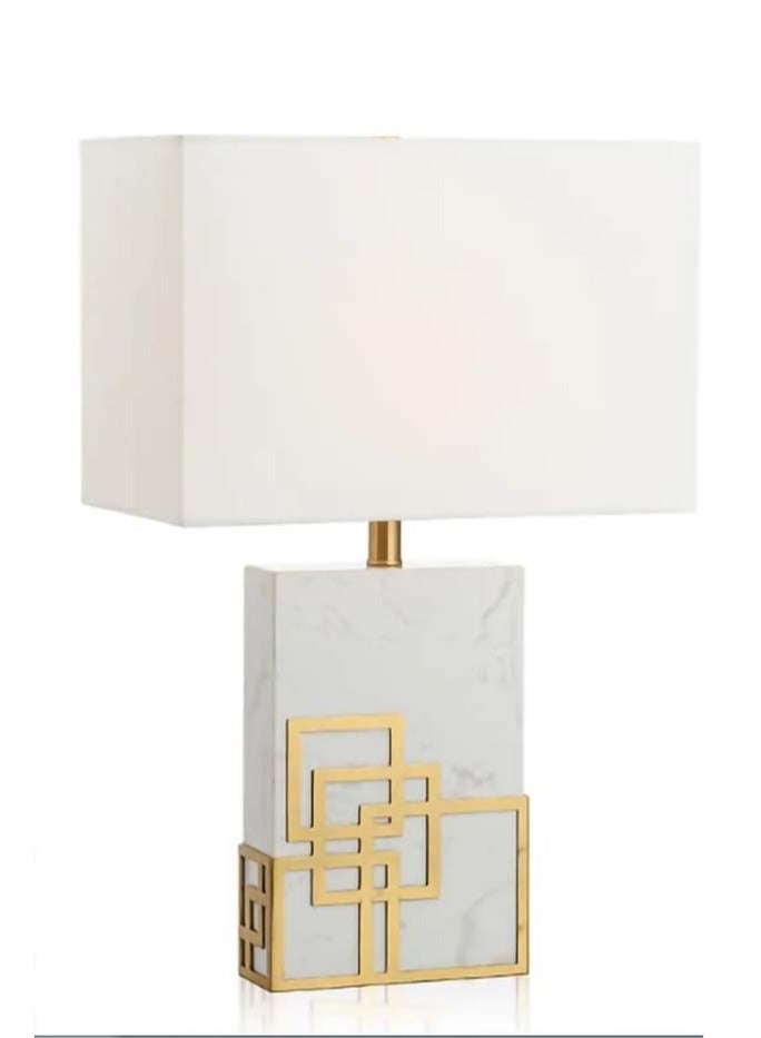 مصباح ترابيزة من الستانلس ستيل و بديل الرخام