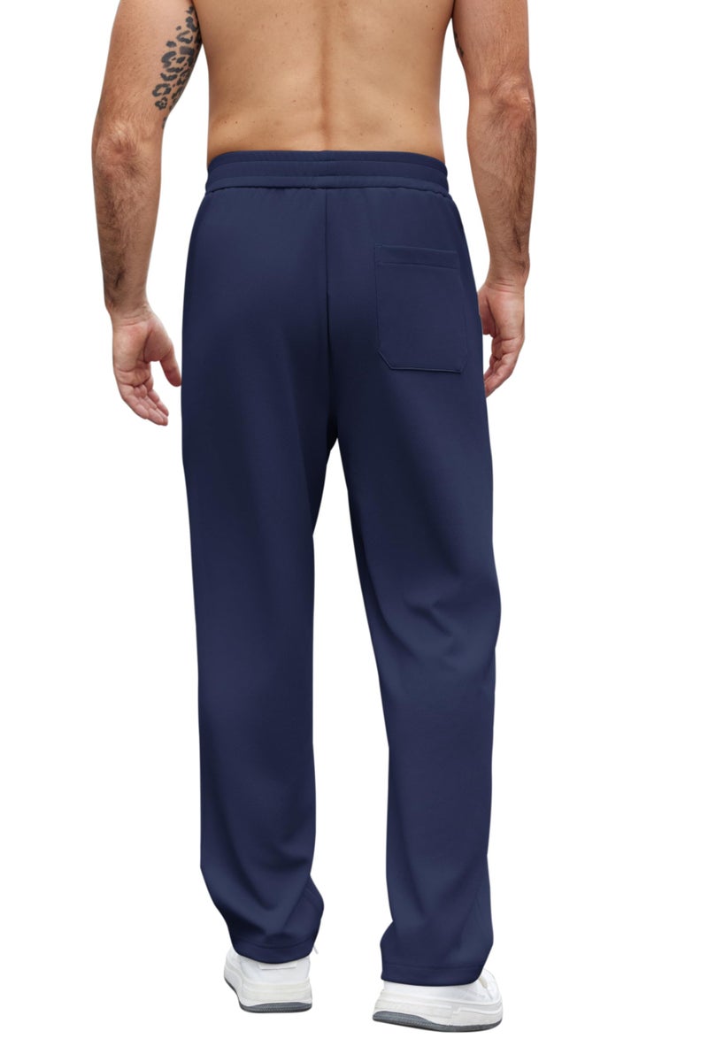 COOFANDY Mens Casual Sweatpants Open Bottom Lounge Pants Lightweight Baggy Workout Yoga Track Pants Navy Blue - Image 2