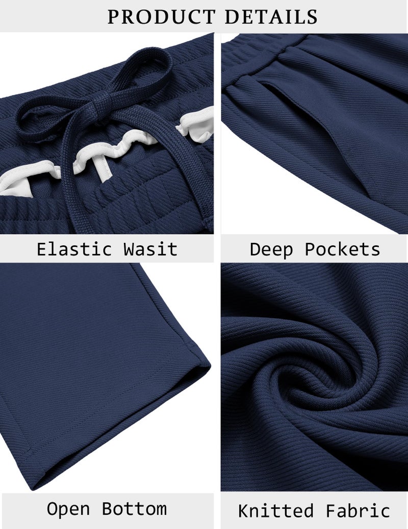 COOFANDY Mens Casual Sweatpants Open Bottom Lounge Pants Lightweight Baggy Workout Yoga Track Pants Navy Blue - Image 5