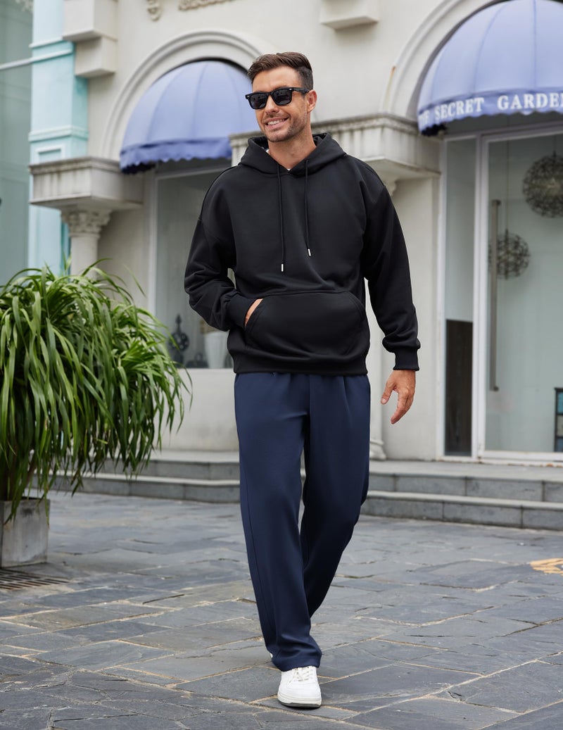 COOFANDY Mens Casual Sweatpants Open Bottom Lounge Pants Lightweight Baggy Workout Yoga Track Pants Navy Blue - Image 4
