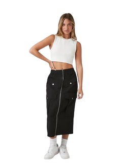 FOREVER 21 Zip-Front Cargo Midi Skirt  - Image 1