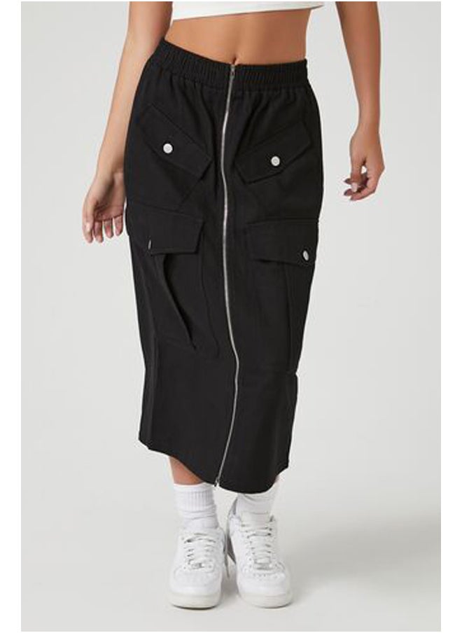 FOREVER 21 تنورة ميدي بسحاب أمامي  - Image 2
