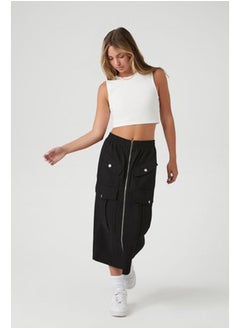 FOREVER 21 Zip-Front Cargo Midi Skirt  - Image 5