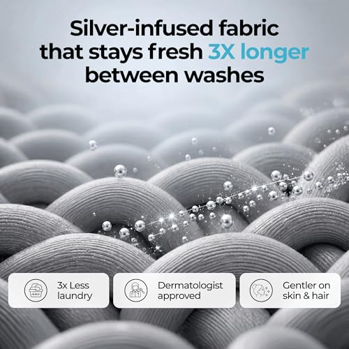 Silvery Silver Infused Bed Sheets Set - Ultra-Soft Temperature-Regulating Fabric with Self-Cleaning Technology™ that Stays Fresh 3X Longer for Hygienic Sleep - Image 4