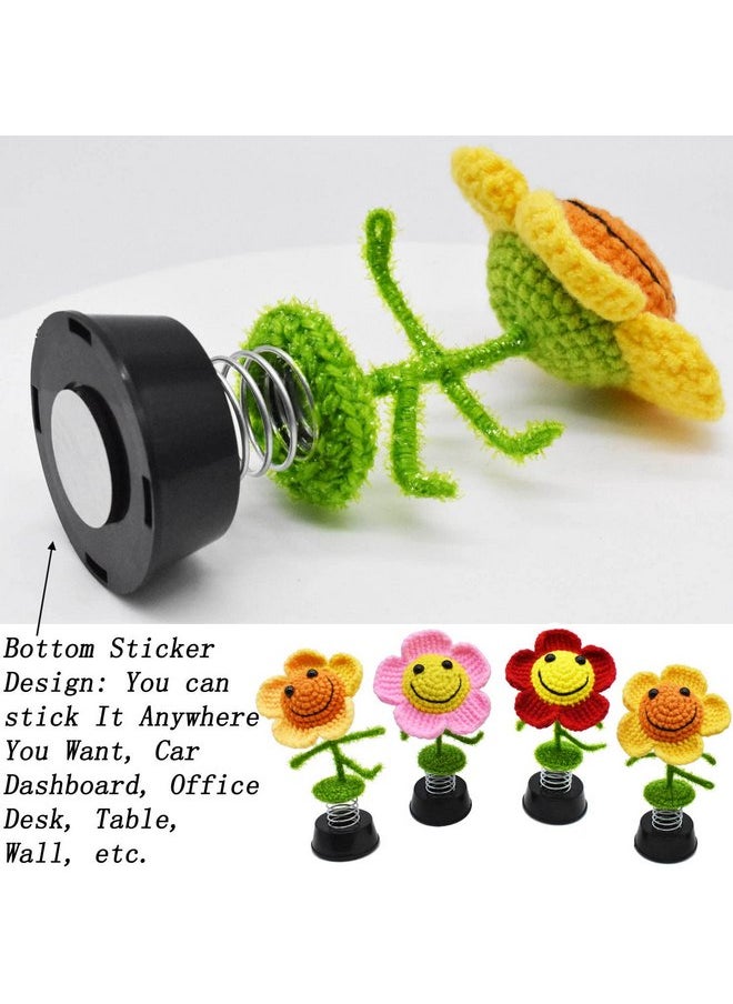 AMNQUERXUS - Sunflower Gifts for Women, Handmade Sunflower Decor, Car Dashboard Decorations, Flower Wall Decor, Bottom Sticker Design (Pink) - Image 1