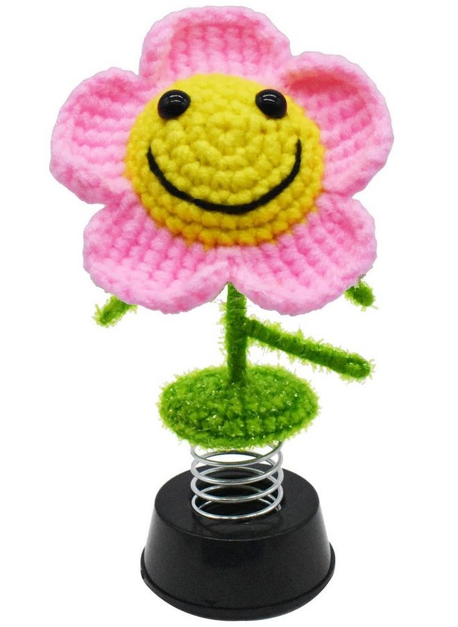 AMNQUERXUS - Sunflower Gifts for Women, Handmade Sunflower Decor, Car Dashboard Decorations, Flower Wall Decor, Bottom Sticker Design (Pink) - Image 1