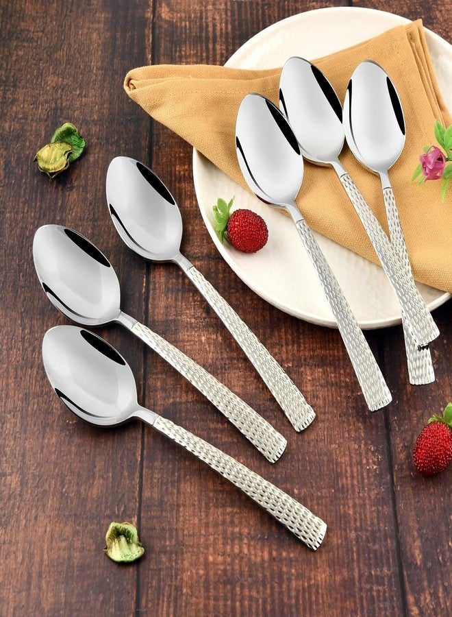 FNS Stainless Steel Madrid Hammer Finish On Handle Tea Spoon (Set Of 6) For Tea, Coffee And Spices - Image 5