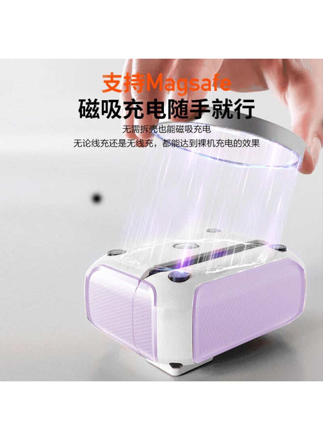 Chuangsi Mi Creative Silicone Case For Airpods 4th Generation, Shockproof Armor Shell For Apple 4th Generation Wireless Bluetooth Earphones, Anti-lost Armor Style Creative Phone Stand, Purple - Image 2