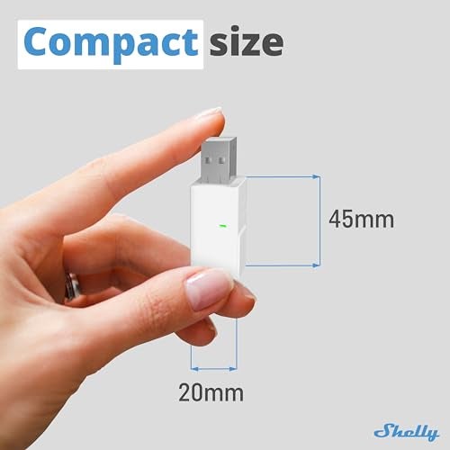 Shelly BLU Gateway | Bluetooth WiFi Gateway in a USB-A dongle | Home Automation | Compatible with Alexa & Google Home | iOS Android App | WiFi Range Extender | Wire-Free - Image 2