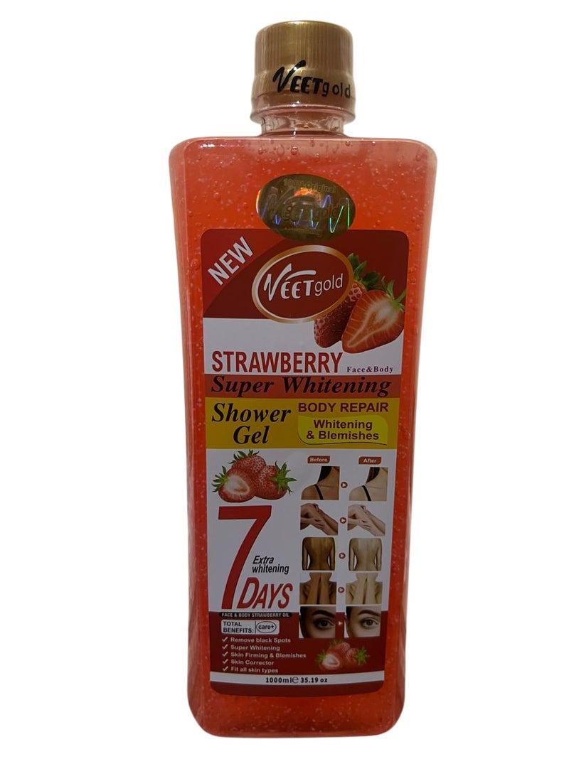 فيت جولد جل استحمام بالفراولة للتبييض الفائق 1000 مل