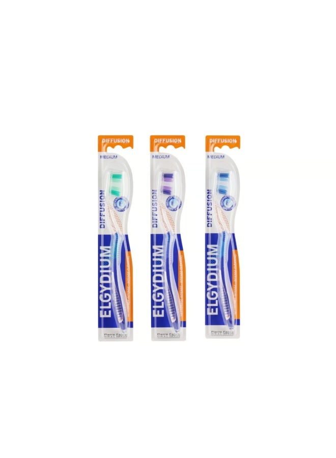 Elgydium Diffusion Toothbrush Medium x1 - Image 1