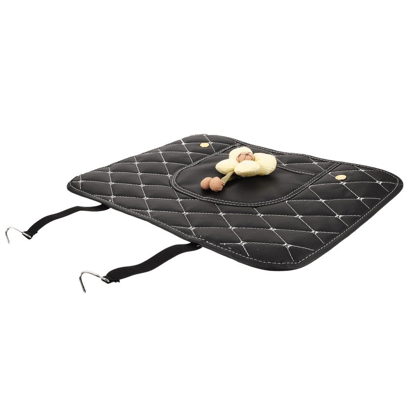 Sunflower Pattern Car Seat Kick Protector Waterproof Back Seat Cover Black - Image 2