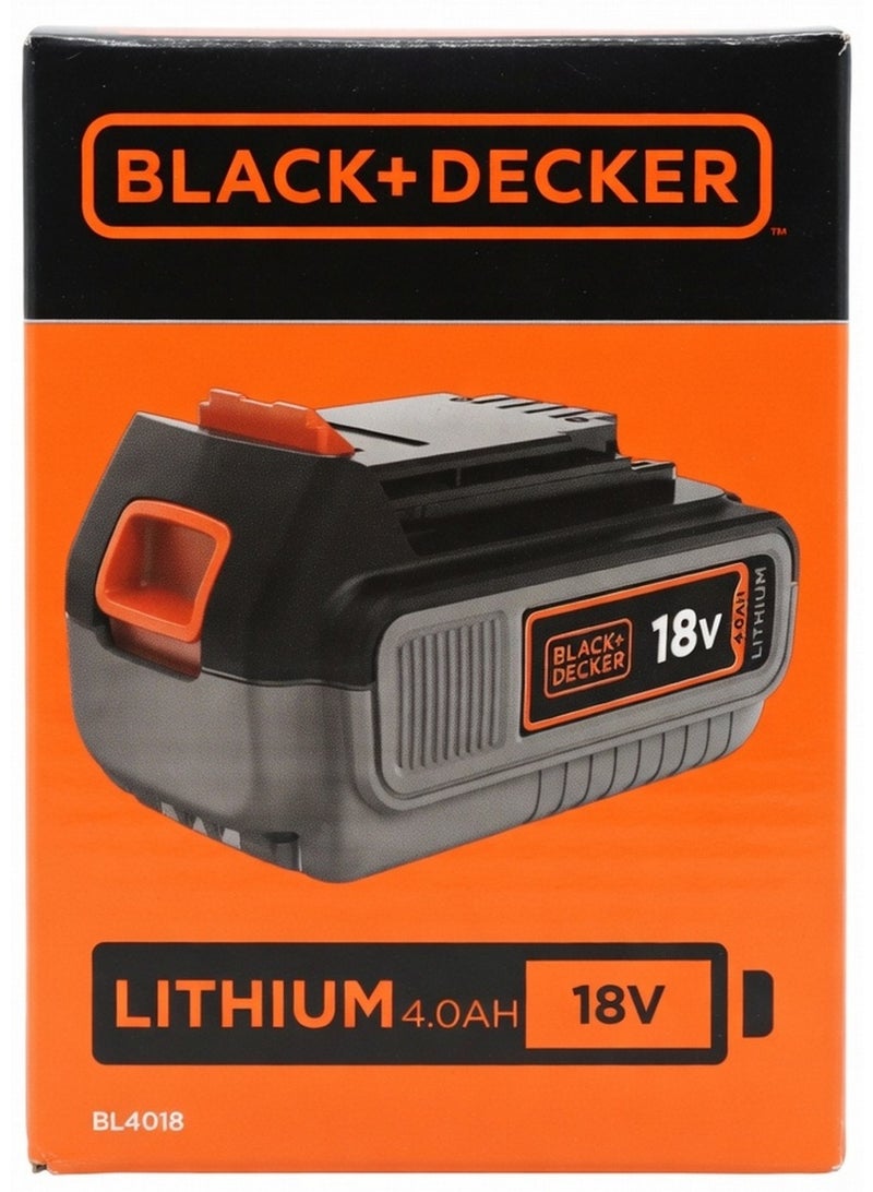 BLACK+DECKER Lithium Ion Battery For Cordless Power Tools 4.0Ah Li-Ion Orange Black 18V - Image 1