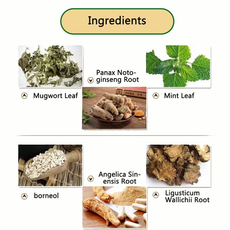 N.C 60pcs Mugwort Leaf Pads Wormwood Moxibustion Patch Foot Pads Knee Cervical Plaster for Muscle , for Neck, Waist, Back, Joints, Wrist (7 X 10cm) - Image 5